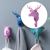 Maxbell Wall Mounted Animal Heads Hook Clothes Towel Hook for Purse Coat Living Room Pink Deer