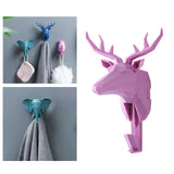 Maxbell Wall Mounted Animal Heads Hook Clothes Towel Hook for Purse Coat Living Room Pink Deer