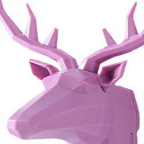 Maxbell Wall Mounted Animal Heads Hook Clothes Towel Hook for Purse Coat Living Room Pink Deer