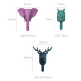 Maxbell Wall Mounted Animal Heads Hook Clothes Towel Hook for Purse Coat Living Room Pink Elephant
