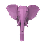 Maxbell Wall Mounted Animal Heads Hook Clothes Towel Hook for Purse Coat Living Room Pink Elephant
