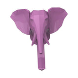 Maxbell Wall Mounted Animal Heads Hook Clothes Towel Hook for Purse Coat Living Room Pink Elephant