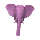 Maxbell Wall Mounted Animal Heads Hook Clothes Towel Hook for Purse Coat Living Room Pink Elephant