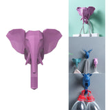 Maxbell Wall Mounted Animal Heads Hook Clothes Towel Hook for Purse Coat Living Room Pink Elephant