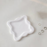 Maxbell Plaster Jewelry Organizer Dish Home Decor Square for Cosmetics Bracelets Pure White Square