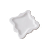 Maxbell Plaster Jewelry Organizer Dish Home Decor Square for Cosmetics Bracelets Pure White Square