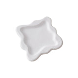 Maxbell Plaster Jewelry Organizer Dish Home Decor Square for Cosmetics Bracelets Pure White Square