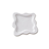 Maxbell Plaster Jewelry Organizer Dish Home Decor Square for Cosmetics Bracelets Pure White Square