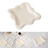 Maxbell Plaster Jewelry Organizer Dish Home Decor Square for Cosmetics Bracelets Beige Square