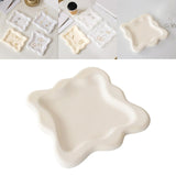 Maxbell Plaster Jewelry Organizer Dish Home Decor Square for Cosmetics Bracelets Beige Square