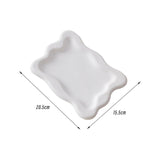 Maxbell Plaster Jewelry Organizer Dish DIY Craft Decorative for Birthday Gift Makeup White Rectangle