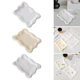 Maxbell Plaster Jewelry Organizer Dish DIY Craft Decorative for Birthday Gift Makeup White Rectangle