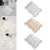 Maxbell Plaster Jewelry Organizer Dish DIY Craft Decorative for Birthday Gift Makeup White Rectangle