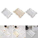 Maxbell Plaster Jewelry Organizer Dish DIY Craft Decorative for Birthday Gift Makeup White Rectangle