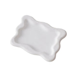 Maxbell Plaster Jewelry Organizer Dish DIY Craft Decorative for Birthday Gift Makeup White Rectangle