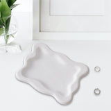 Maxbell Plaster Jewelry Organizer Dish DIY Craft Decorative for Birthday Gift Makeup White Rectangle