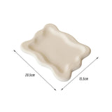 Maxbell Plaster Jewelry Organizer Dish DIY Craft Decorative for Birthday Gift Makeup Beige Rectangle