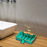 Maxbell Self Draining Soap Holder Easy Clean for Kitchen Soap Dish Tray Green