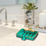 Maxbell Self Draining Soap Holder Easy Clean for Kitchen Soap Dish Tray Green