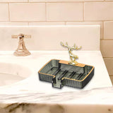 Maxbell Self Draining Soap Holder Easy Clean for Kitchen Soap Dish Tray Gray