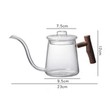 Maxbell Glass Gooseneck Kettle Ergonomic Handle Water Boiler Long Narrow Spout 480ML