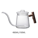 Maxbell Glass Gooseneck Kettle Ergonomic Handle Water Boiler Long Narrow Spout 480ML
