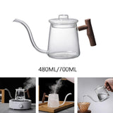 Maxbell Glass Gooseneck Kettle Ergonomic Handle Water Boiler Long Narrow Spout 480ML
