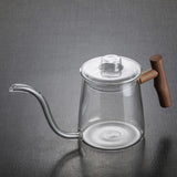 Maxbell Glass Gooseneck Kettle Ergonomic Handle Water Boiler Long Narrow Spout 480ML