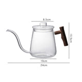 Maxbell Glass Gooseneck Kettle Ergonomic Handle Water Boiler Long Narrow Spout 700ML