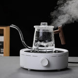 Maxbell Glass Gooseneck Kettle Ergonomic Handle Water Boiler Long Narrow Spout 700ML