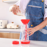 Maxbell Portable Flour Sifter Flour Sieve Mesh Hand Rotary for Party Accessories