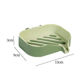 Maxbell Bar Soap Holder with Soap Tray Wall Mount Sturdy Punching Free Size 13x9x3cm Green