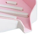 Maxbell Bar Soap Holder with Soap Tray Wall Mount Sturdy Punching Free Size 13x9x3cm Pink and White