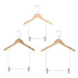 Maxbell Wooden Suit Hangers Pant Hangers Swivel Hook Sturdy Durable with Clips for Kids