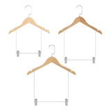 Maxbell Wooden Suit Hangers Pant Hangers Swivel Hook Sturdy Durable with Clips for Kids