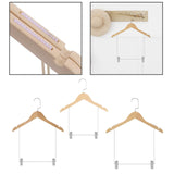 Maxbell Wooden Suit Hangers Pant Hangers Swivel Hook Sturdy Durable with Clips for Kids