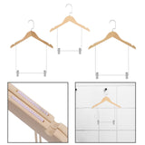 Maxbell Wooden Suit Hangers Pant Hangers Swivel Hook Sturdy Durable with Clips for Kids