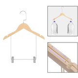 Maxbell Wooden Suit Hangers Pant Hangers Swivel Hook Sturdy Durable with Clips for Kids