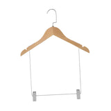 Maxbell Wooden Suit Hangers Pant Hangers Swivel Hook Sturdy Durable with Clips for Woman Clothes