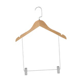 Maxbell Wooden Suit Hangers Pant Hangers Swivel Hook Sturdy Durable with Clips for Woman Clothes