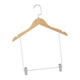 Maxbell Wooden Suit Hangers Pant Hangers Swivel Hook Sturdy Durable with Clips for Man Clothes