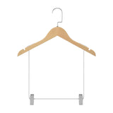 Maxbell Wooden Suit Hangers Pant Hangers Swivel Hook Sturdy Durable with Clips for Man Clothes