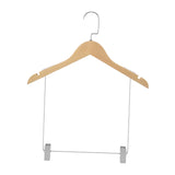 Maxbell Wooden Suit Hangers Pant Hangers Swivel Hook Sturdy Durable with Clips for Man Clothes