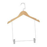 Maxbell Wooden Suit Hangers Pant Hangers Swivel Hook Sturdy Durable with Clips for Man Clothes