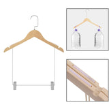 Maxbell Wooden Suit Hangers Pant Hangers Swivel Hook Sturdy Durable with Clips for Man Clothes