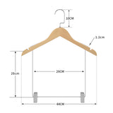 Maxbell Wooden Suit Hangers Pant Hangers Swivel Hook Sturdy Durable with Clips for Man Clothes