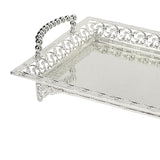 Maxbell Iron Food Tray Serving Platter Table Organizer for Home Kitchen Dessert Argent