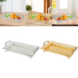 Maxbell Iron Food Tray Serving Platter Table Organizer for Home Kitchen Dessert Argent