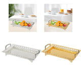 Maxbell Iron Food Tray Serving Platter Table Organizer for Home Kitchen Dessert Argent