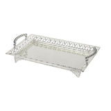 Maxbell Iron Food Tray Serving Platter Table Organizer for Home Kitchen Dessert Argent